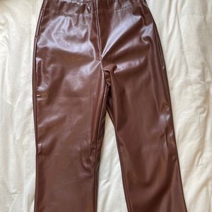 Brown leather pants, never worn, great condition.